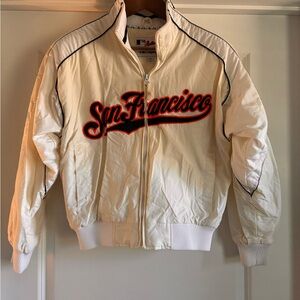 Majestic Cream and Black San Francisco Bomber Jacket